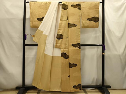 平和屋着物■上質な小紋　雲取風景文　金彩　正絹　逸品　AABJ7784sx