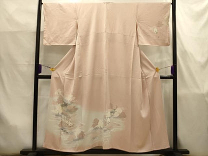平和屋着物■訪問着　流水花鳥文　暈し染め　正絹　逸品　AABJ7785sx
