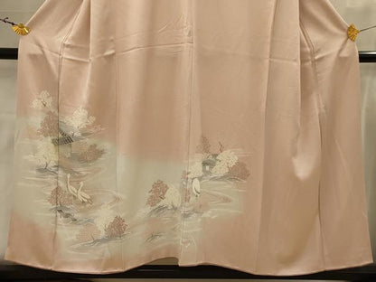 平和屋着物■訪問着　流水花鳥文　暈し染め　正絹　逸品　AABJ7785sx