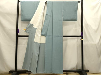 平和屋着物■上質な色無地　紋意匠　秘色色　正絹　逸品　AABJ7789sx