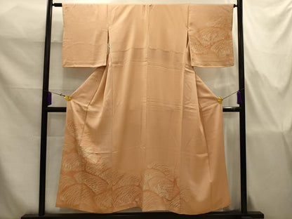 平和屋着物■訪問着　地紙重ね草花文　正絹　逸品　AABJ7790sx