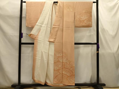 平和屋着物■訪問着　地紙重ね草花文　正絹　逸品　AABJ7790sx