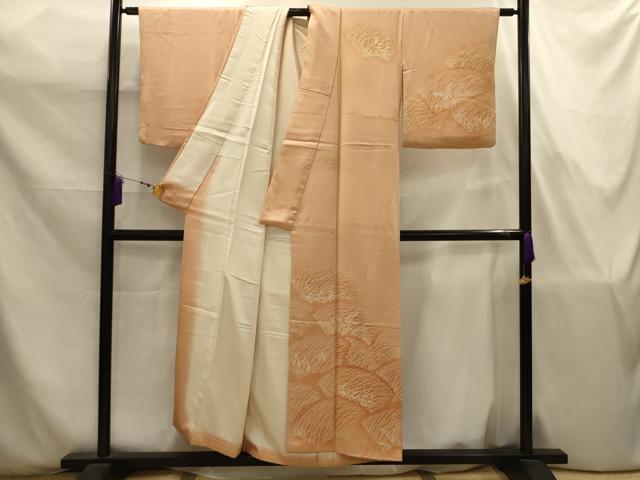 平和屋着物■訪問着　地紙重ね草花文　正絹　逸品　AABJ7790sx