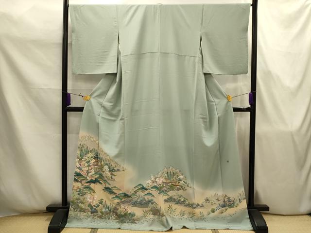 平和屋着物■豪華色留袖　作家物　松竹梅風景文　伊と幸　暈し染め　金彩　反端付き　浜ちりめん　ロング丈　正絹　逸品　AABJ7792sx