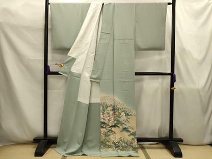 平和屋着物■豪華色留袖　作家物　松竹梅風景文　伊と幸　暈し染め　金彩　反端付き　浜ちりめん　ロング丈　正絹　逸品　AABJ7792sx
