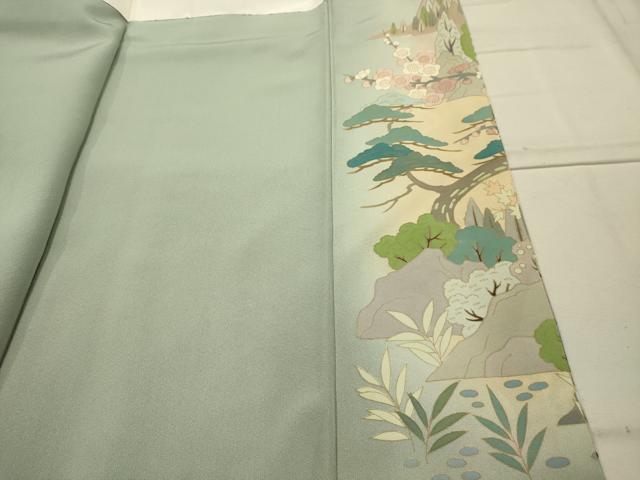 平和屋着物■豪華色留袖　作家物　松竹梅風景文　伊と幸　暈し染め　金彩　反端付き　浜ちりめん　ロング丈　正絹　逸品　AABJ7792sx