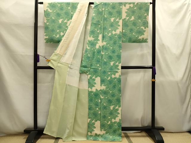 平和屋着物■上質な小紋　花づくし　正絹　逸品　AABJ7796sx