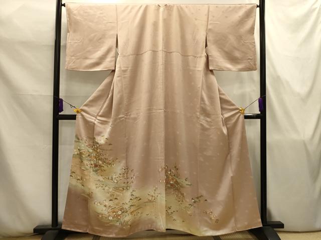 平和屋着物■豪華色留袖　松竹梅風景文　暈し染め　金彩　正絹　逸品　AABJ7797sx