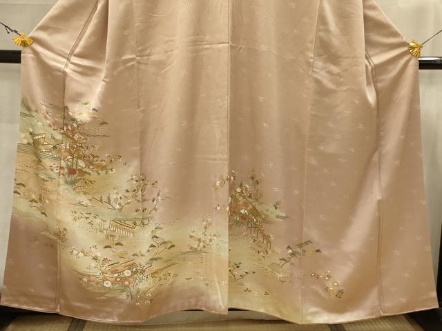 平和屋着物■豪華色留袖　松竹梅風景文　暈し染め　金彩　正絹　逸品　AABJ7797sx