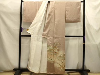 平和屋着物■豪華色留袖　松竹梅風景文　暈し染め　金彩　正絹　逸品　AABJ7797sx