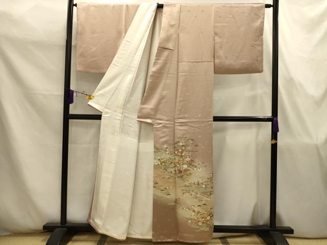 平和屋着物■豪華色留袖　松竹梅風景文　暈し染め　金彩　正絹　逸品　AABJ7797sx