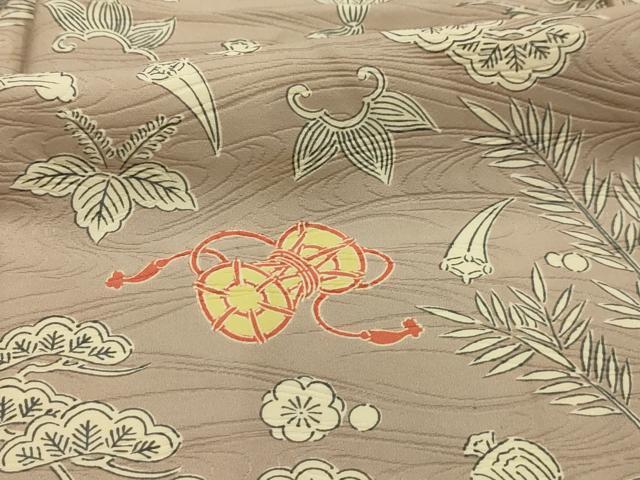 平和屋着物■上質な小紋　松竹梅宝づくし　正絹　逸品　AABJ7798sx