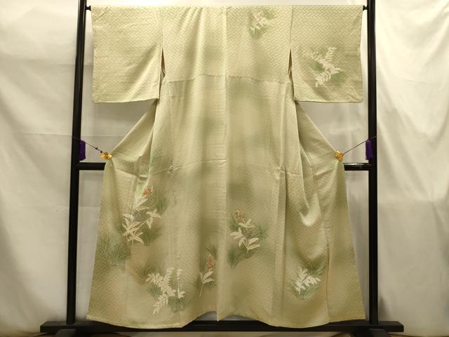 平和屋着物■訪問着　駒刺繍　草花文　暈し染め　金彩　正絹　逸品　AABJ7800sx