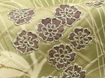 平和屋着物■訪問着　駒刺繍　草花文　暈し染め　金彩　正絹　逸品　AABJ7800sx