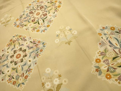 平和屋着物■豪華色留袖　作家物　刺繍　花菱文　正絹　逸品　AABJ7801sx