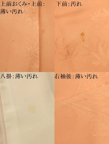 平和屋着物■上質な小紋　笹の葉地紋　暈し染め　正絹　逸品　AABJ7802sx