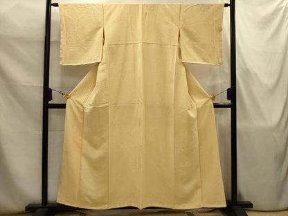 平和屋着物■上質な色無地　花車地紋　蜂蜜色　胴抜き仕立て　正絹　逸品　AABJ7805sx