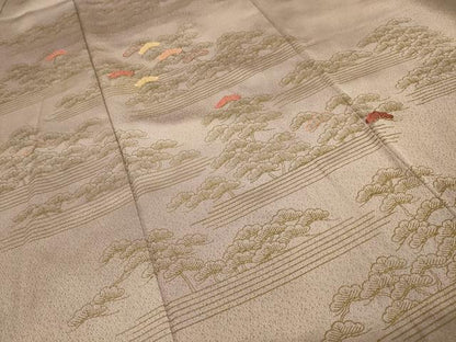 平和屋着物■訪問着　刺繍　浜松文　暈し染め　金糸　金彩　正絹　逸品　AABJ7806sx