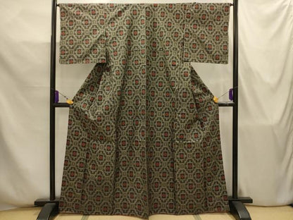 平和屋着物■本場村山大島紬　蜀江花文　正絹　逸品　AABJ7807sx