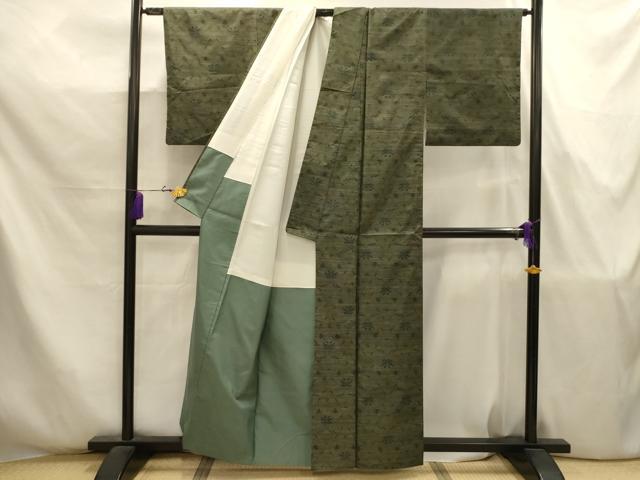 平和屋着物■本場大島紬　草花文　正絹　逸品　AABJ7808sx