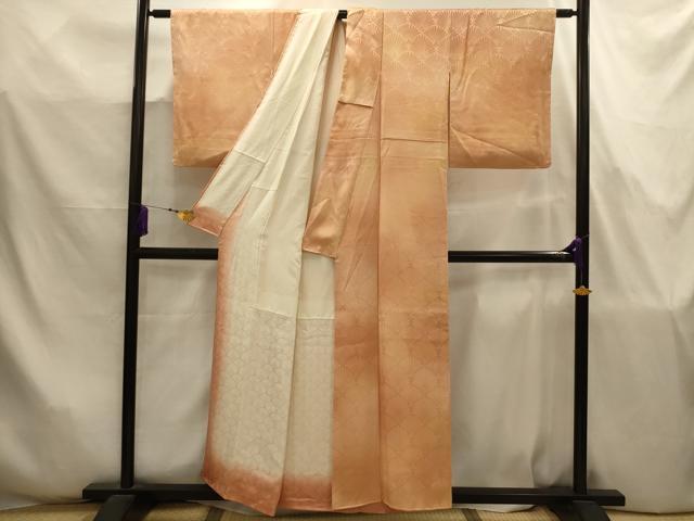 平和屋着物■上質な小紋　松葉青海波　暈し染め　正絹　逸品　AABJ7815sx