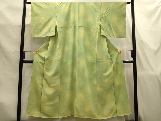 平和屋着物■上質な小紋　地紋起こし　流水文　暈し染め　正絹　逸品　AABJ7816sx