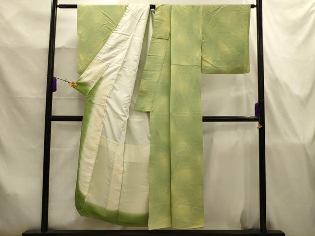 平和屋着物■上質な小紋　地紋起こし　流水文　暈し染め　正絹　逸品　AABJ7816sx