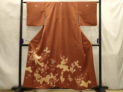 平和屋着物■豪華色留袖　刺繍　松竹梅吉祥文　正絹　逸品　AABJ7825sx