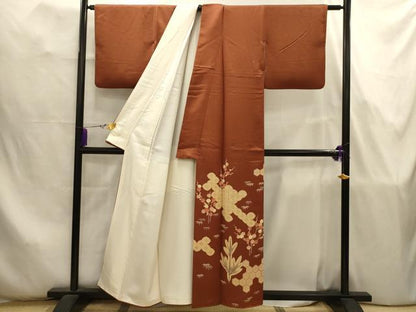 平和屋着物■豪華色留袖　刺繍　松竹梅吉祥文　正絹　逸品　AABJ7825sx