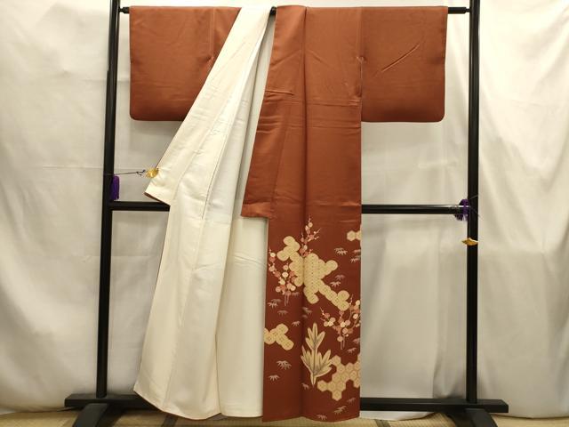 平和屋着物■豪華色留袖　刺繍　松竹梅吉祥文　正絹　逸品　AABJ7825sx