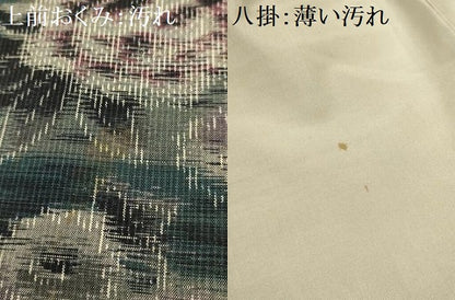 平和屋着物■上質な紬　草花文　正絹　逸品　AABJ7830sx