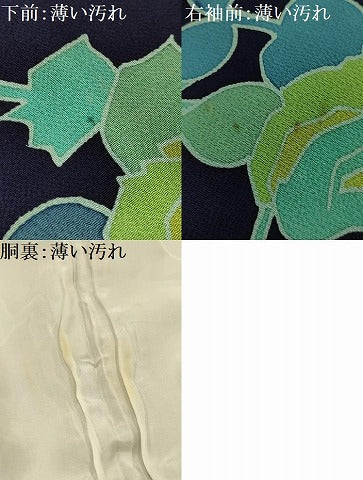 平和屋着物■上質な小紋　ろうけつ染め　枝花文　鬼しぼ縮緬　正絹　逸品　AABJ7834sx