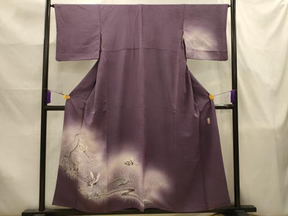 平和屋着物■訪問着　作家物　飛鶴風景文　暈し染め　正絹　逸品　AABJ7845sx