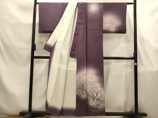 平和屋着物■訪問着　作家物　飛鶴風景文　暈し染め　正絹　逸品　AABJ7845sx