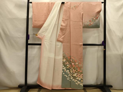 平和屋着物■訪問着　友禅　枝花文　暈し染め　正絹　逸品　AABJ7846sx