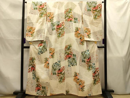 平和屋着物■上質な小紋　色紙重ね花文　金彩　正絹　逸品　AABJ7847sx