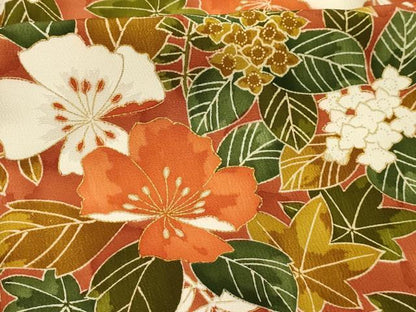 平和屋着物■上質な小紋　草花文　金彩　正絹　逸品　AABJ7848sx