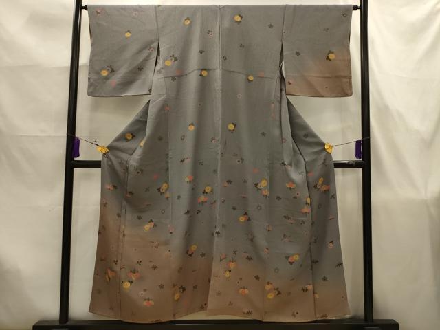 平和屋着物■訪問着　草花文　暈し染め　金彩　正絹　逸品　AABJ7849sx