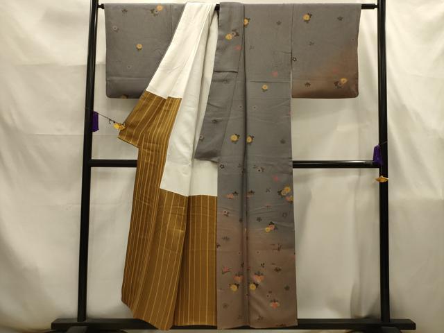 平和屋着物■訪問着　草花文　暈し染め　金彩　正絹　逸品　AABJ7849sx
