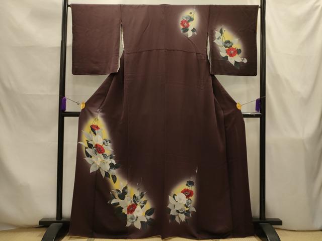 平和屋着物■訪問着　手描き　草花文　暈し染め　正絹　逸品　AABJ7850sx