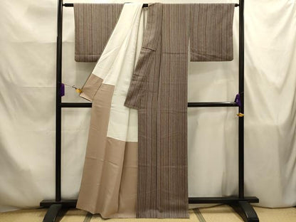 平和屋着物■上質な小紋　間道　正絹　逸品　AABJ7852sx