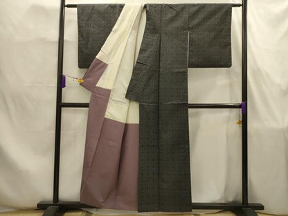 平和屋着物■本場大島紬　花菱文　証紙付き　正絹　逸品　AABJ7856sx