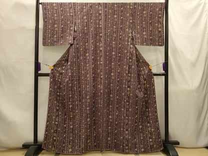平和屋着物■上質な小紋　花間道　正絹　逸品　AABJ7864sx