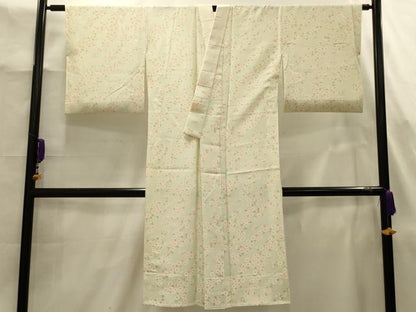 平和屋着物■長襦袢　無双仕立て　草花文　正絹　逸品　AABJ7865sx