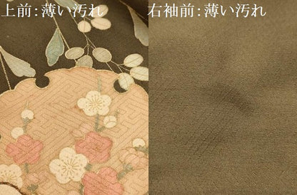 平和屋着物■訪問着　駒刺繍　雪輪花文　暈し染め　金彩　正絹　逸品　AABJ7866sx