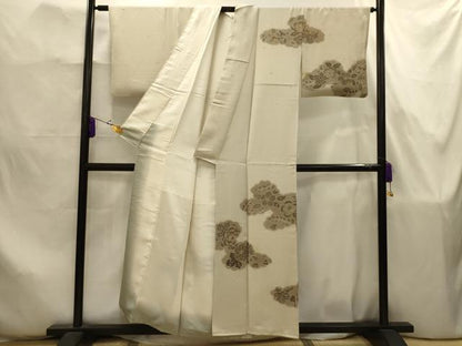 平和屋着物■訪問着　君取花文　竹屋町刺繍　金糸　金彩　正絹　逸品　AABJ7867sx