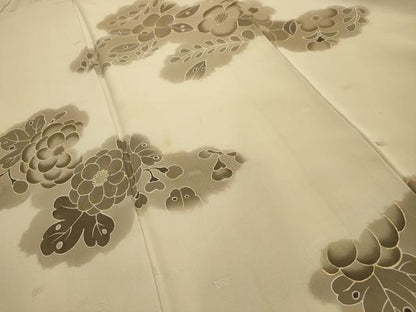 平和屋着物■訪問着　君取花文　竹屋町刺繍　金糸　金彩　正絹　逸品　AABJ7867sx