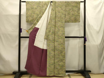 平和屋着物■上質な小紋　雪芝文　正絹　逸品　AABJ7871sx