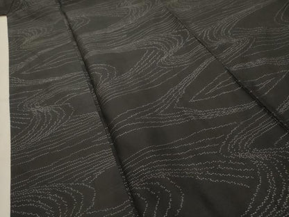 平和屋着物■本場大島紬　流水文　黒地　正絹　逸品　AABJ7873sx