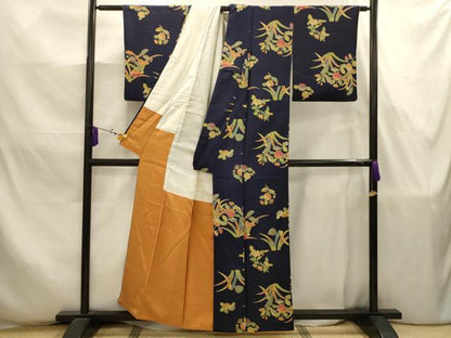 平和屋着物■上質な小紋　草花文　正絹　逸品　AABJ7874sx